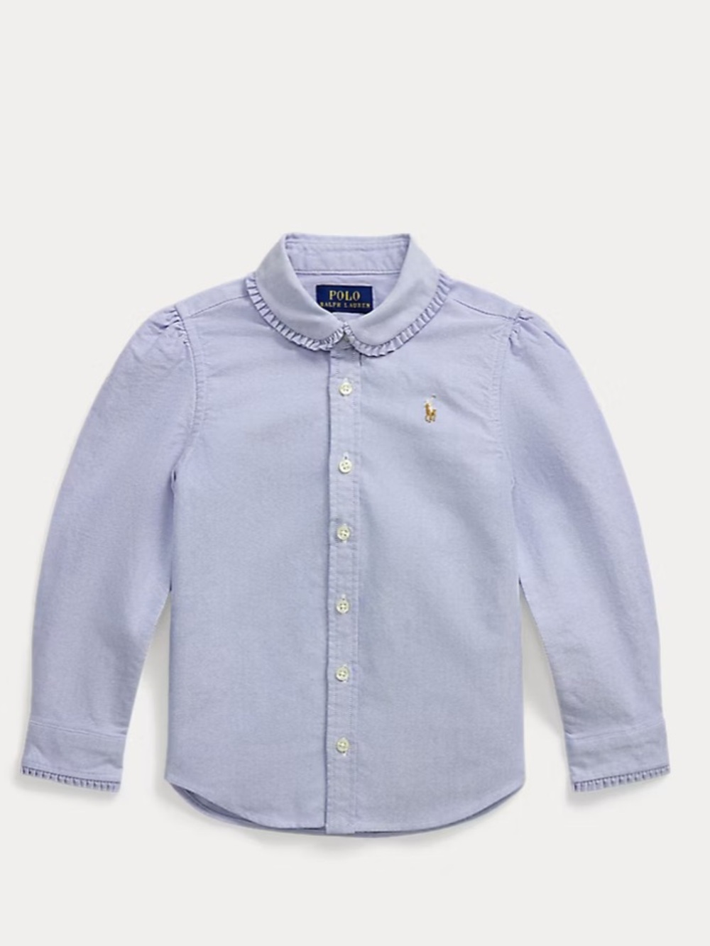NWT POLO RALPH LAUREN Ruffled Cotton Oxford Shirt 4/4t
